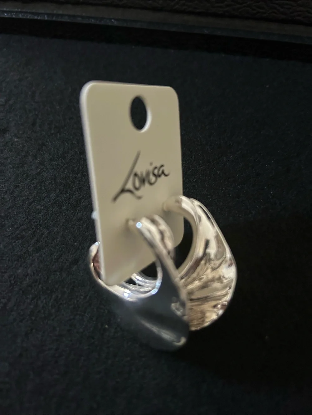 Lovisa Silver Tone Sculpted Hoop Earrings NWOT